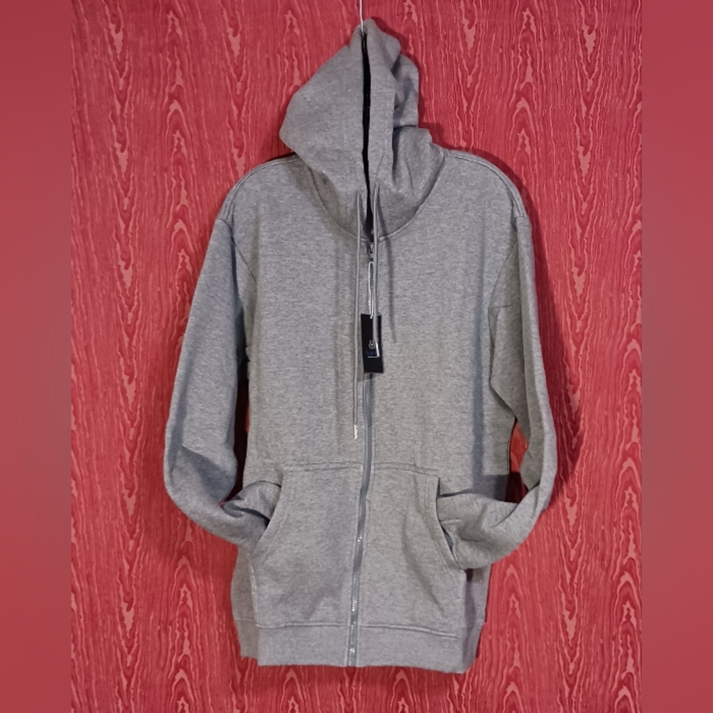 BLUE ICE Gray Long Sleeve 2 Pocket Sweatshirt Hoodie UNISEX L